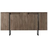 thumbnail of Buffet en aggloméré pieds en métal Luxe noyer et noir Hanah Home