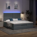 thumbnail of vidaXL Ottoman-Bett mit Matratze & LEDs Dunkelgrau 160x200 cm Stoff