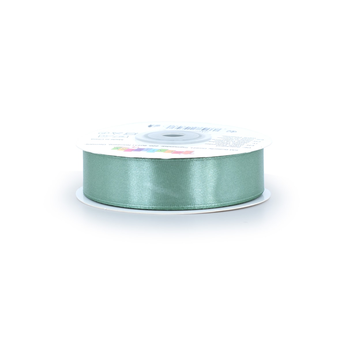 18mm Satinband 25m Schleifenband Geschenkband Dekoband Stoffband Bänder Uni Eukalyptus