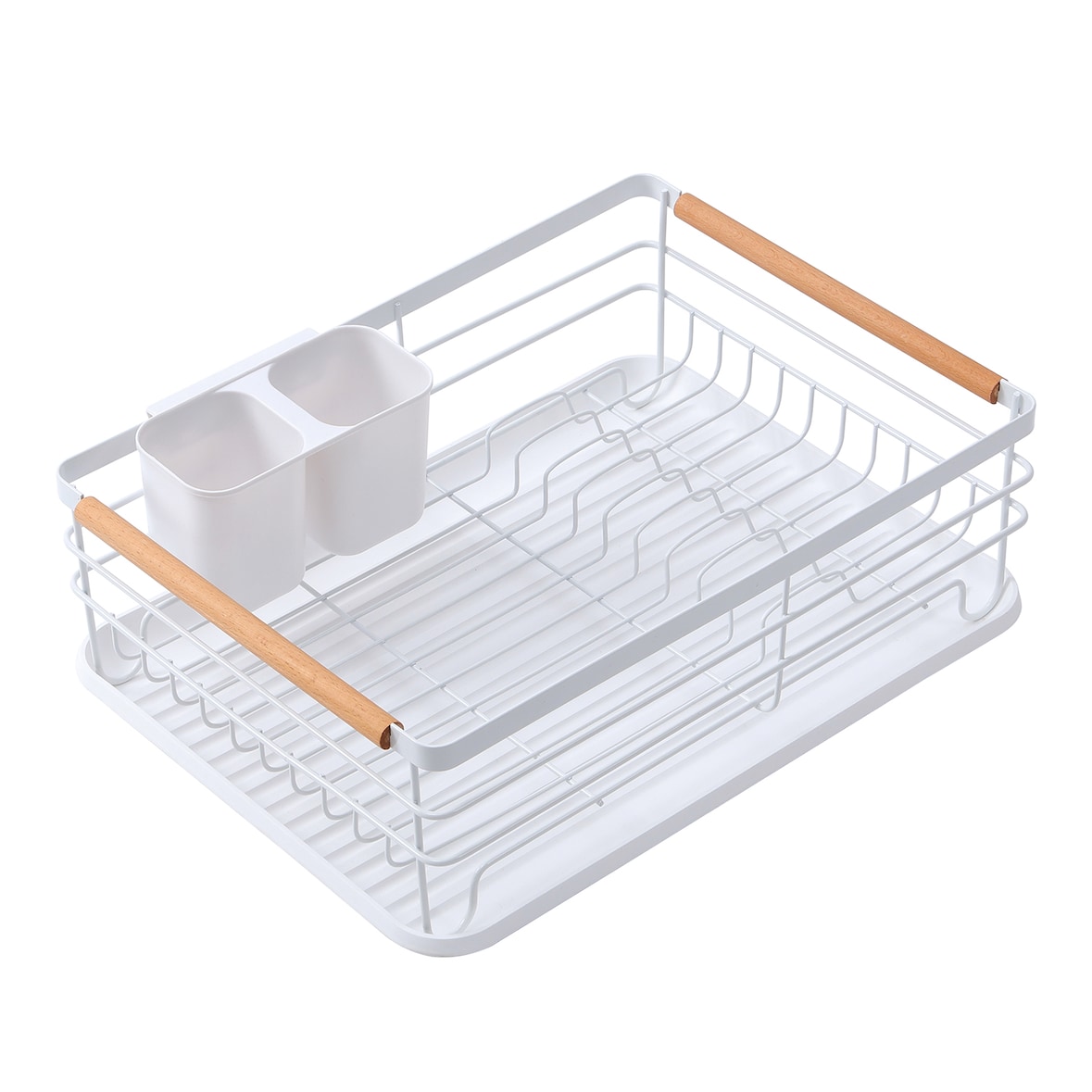 Home Nature Wohnkonzept Geschirrabtropfgestell Küchen Organizer Abtropfgestell Metall einlagig weiß nordisch Spülbecken Tellerhalter 43 cm