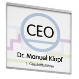 thumbnail of GLASGOW Türschild 150 | Edelstahl und Echtglas | 155x152 mm | Türschild Büro | Büroschild