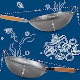 thumbnail of Wok Set aus Karbonstahl rund