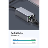 thumbnail of TOJ USB 3.0 naar Ethernet Adapter RJ45 1000Mbps - Gigabit - USB Hub - Spacegrey