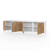 thumbnail of AQA Design Buffet 4 ante BUDAPEST-S bianco/quercia cm. L.238 P.50 H.72 in melaminico e MDF MP03185