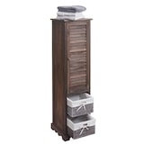 thumbnail of Badkamer ladekast HWC-H20, badkamermeubel badkamerplank, 120x27x29cm massief hout ~ shabby bruin