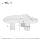 thumbnail of Wolkenförmiger Couchtisch aus MDF, 97x67x32 cm, moderner Hochglanz Sofatisch, leicht und pflegeleicht für Wohnzimmer, Weiß