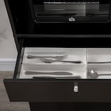 thumbnail of Mueble auxiliar de cocina mueble para microondas con cajón estantes 3 puertas 3 compartimientos diseño anti-vuelco para comedor 90x40x120 cm negro