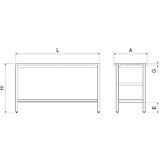 thumbnail of Ilha de cozinha em aço inox com tampo em madeira 1000x600x880 mm