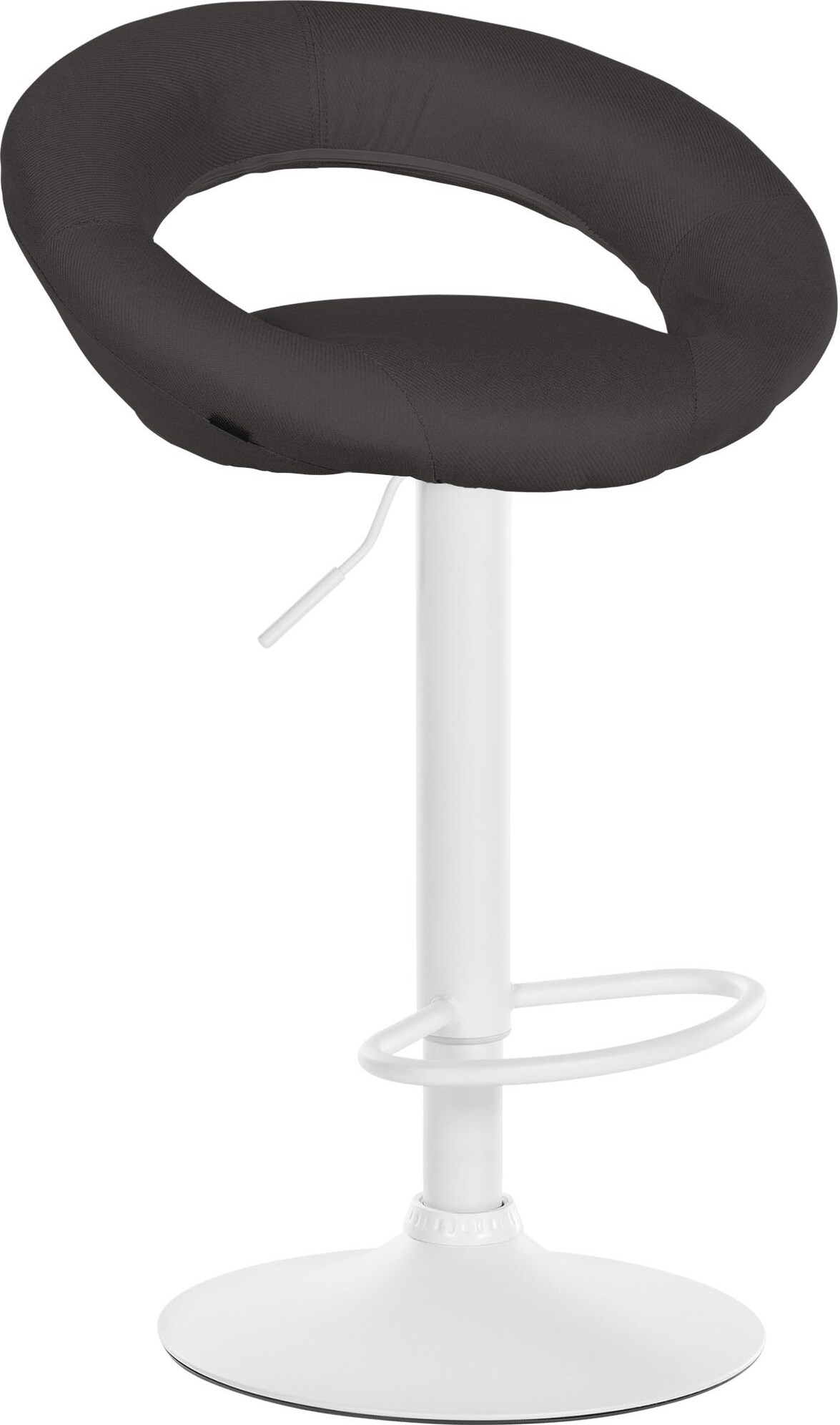 CHEFGASTRO Barhocker IGUAZU Stoff Weiß HxBxT 77x52x47cm Stoff Dunkelgrau Barstuhl