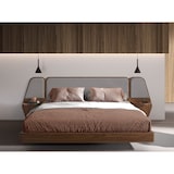 thumbnail of Angel Cerdá Bett in Walnuss und grauem Stoff 7175C