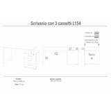 thumbnail of SARMOG SCRIVANIA 3 CASSETTI L154 IN KIT in truciolare nobilitato color ossido bianco