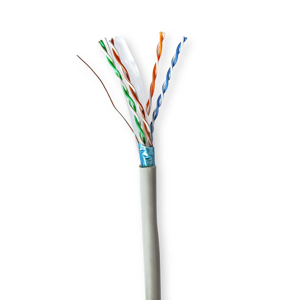 Nedis Netzwerk-Kabel Rollen - CAT6 - Solid - F/UTP - CCA - 50.0 m - Innenbereich - Rund - PVC - Grau - Pull Box - ausziehbar