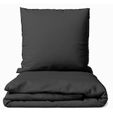 thumbnail of Bettwäsche Baumwolle 135x200 + 80x80 cm Einfarbig Uni Anthrazit mit Reißverschluss