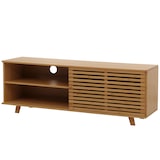 thumbnail of Suporte de TV em bambu HWC-N80, mesa de TV, cómoda com tampo baixo, compartimentos de arrumação com certificação FSC® 50x140x40cm