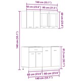 thumbnail of vidaXL 4-tlg. Küchenschrank-Set Lyon Altholz-Optik Holzwerkstoff