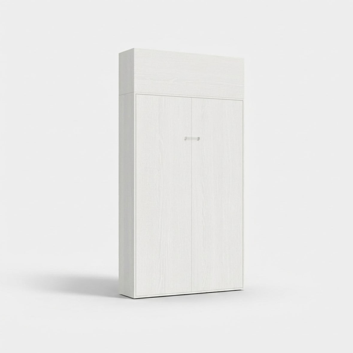 140 Kentaro White Ash Bett mit aufklappbarer Schrankwand Klappbett