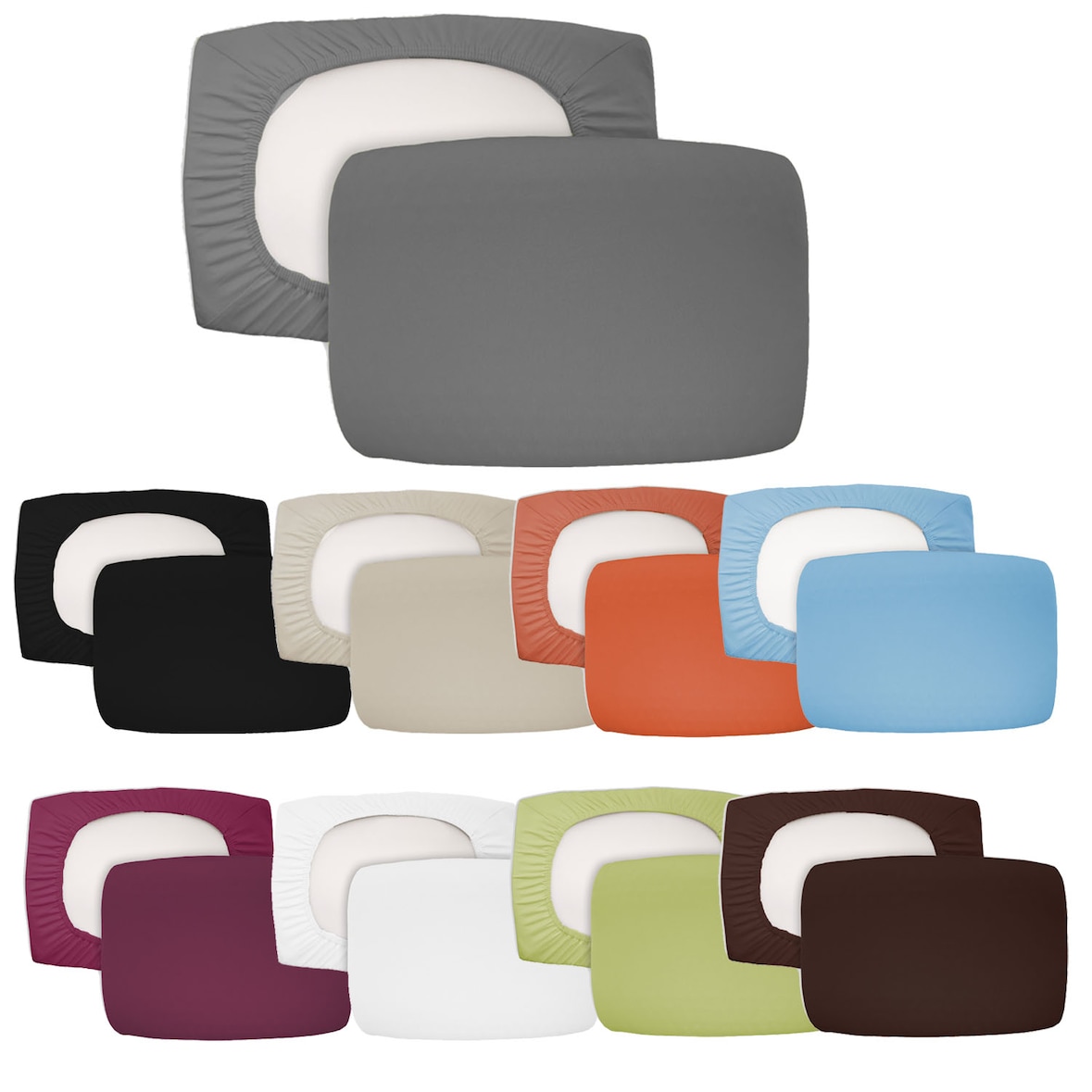 2er Pack Spannbezug Bezug für Nackenkissen Kissen Baumwolle 40x60cm