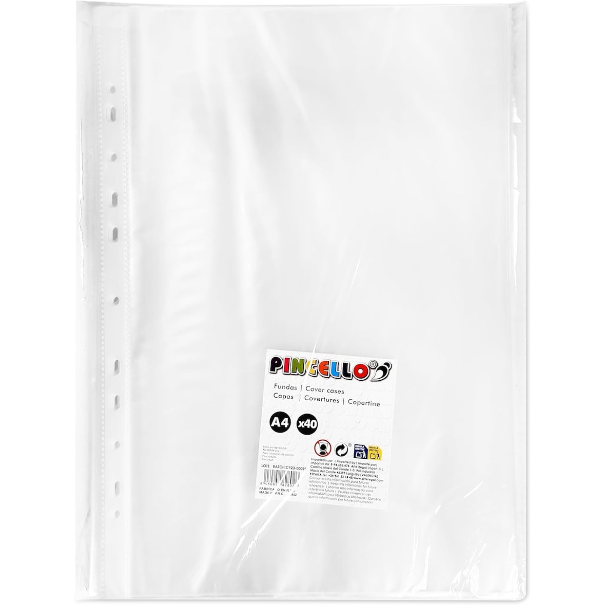 120 Fundas de Plástico Transparente Multitaladro Tamaño DIN A4 | 3 Packs de 40 unidades | Organización y Protección de Documentos