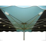 thumbnail of Parasol forain 400x300 avec système télescopique vert/blanc.