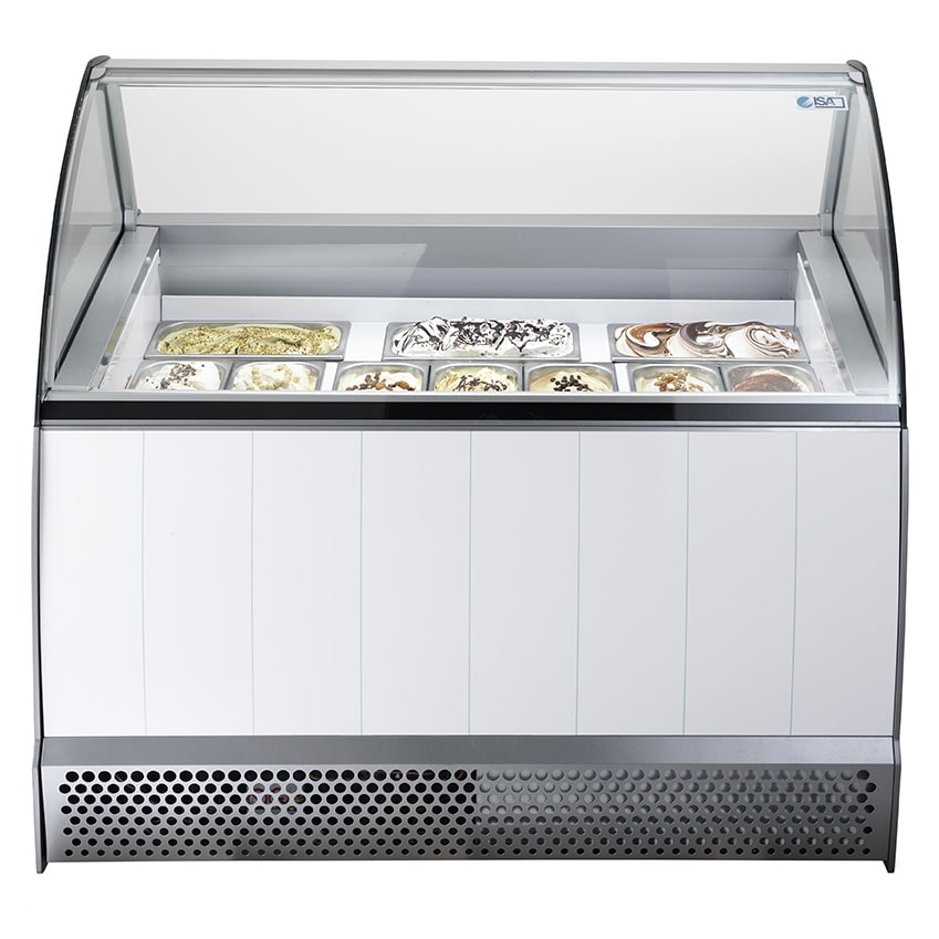 ISA Speiseeisvitrine BERMUDA LX 13 UM, 395 Liter, Frontblenden in weiß, Seitenteile in grau