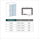 thumbnail of AICA Mampara de ducha frontal corredera perfil gris mate vidrio 5mm (1360-1400)x1850mm