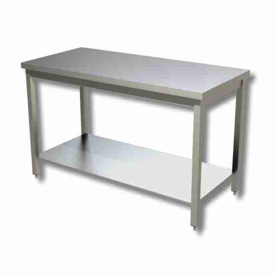 Tavolo lavoro professionale in acciaio inox con ripiano dimensioni mm 1100x600x850h