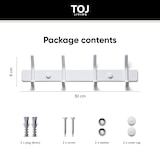 thumbnail of TOJ Living Wandgarderobe – 8 Haken – 30 cm – Edelstahl – Weiß – Hakenleiste