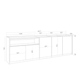 thumbnail of Sideboard, Highboard, 260x80x37 cm, 5 Türen, Wohnzimmer, Küche, Dunkler Eiche und Schwarz