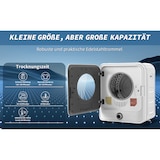 thumbnail of Merax Mini Ablufttrockner 3 kg, wandmontierbar, 4,5 kg effektiv, PTC-Keramikheizung, Edelstahl-Trommel, 5 Programme, leise 62 dB, Weiß