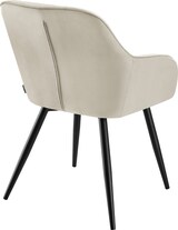 thumbnail of tectake Stuhl Marilyn, Samtoptik, gesteppt - 4er Set creme/schwarz