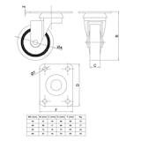 thumbnail of Schwerlastrollen 4er Set ø50mm Hartgummirollen mit Anschraubplatte aus Metall