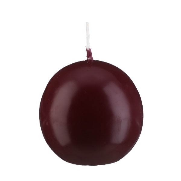 Kerzen Kugelkerzen Klarlack Hochglanz Bordeaux, Ø 100 mm, 4 Stück