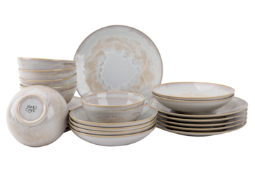 James Cooke Mellow - Serviesset - 6-persoons - 24-delig - Grijs - Bordenset