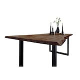 thumbnail of Esstisch Baumkante Massiv Akazie nussbaum 120 x 80 schwarz NIAH