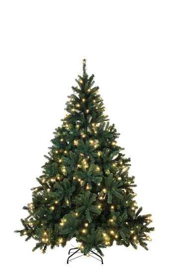 Tarrington House Albero di Natale illuminato, metallo/pvc, Ø 150 x 210 cm, con 300 luci LED, verde