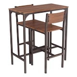 thumbnail of Set van BAR-tafel en 2 notenbruine krukken Mod. VENICE van Yelloo
