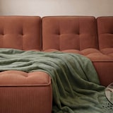 thumbnail of Canapé modulable en velours 250 x 165 x 70 cm 3 places terracotta