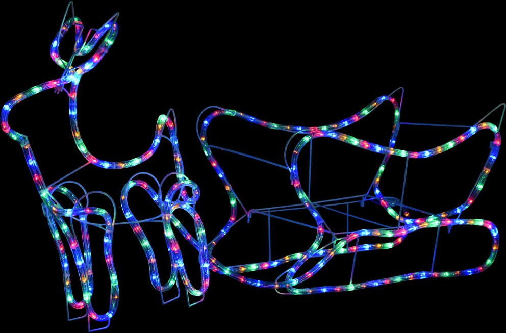 Weihnachtsdekoration Rentiere und Schlitten Outdoor 252 LEDs