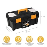 thumbnail of Caixa de ferramentas em polipropileno 18 "L 450 x P 238 x A 210 mm, 2 organizadores na tampa + bandeja interior