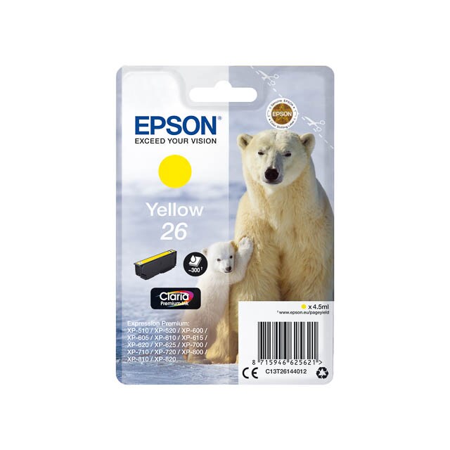 Originele Epson inkt T2614 Geel voor Expression Premium Xp-600, Xp-605, Xp-700, Xp-800