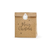 thumbnail of 3 Geschenktüten 11x25x27cm Merry Christmas Bodenbeutel zum Befüllen Papiertüten Weihnachten Geschenkverpackung Mitgebsel Tüten Natur Braun