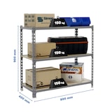 thumbnail of SimonRack Scaffale Metallo 900x800x400 mm, 3 ripiani, ripiani in legno, portata 150 kg per ripiano, Grigio - Maderclick