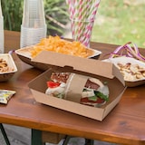 thumbnail of BIOZOYG 50 Stück Take-away-Box braun 13 x 24,8 x 7,5 cm Lebensmittelverpackung Snackbox umweltfreundlich nachhaltig stabil biologisch abbaubar