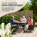 thumbnail of CASARIA® Polyrattan Gartenmöbel Set 90x90cm Esstisch Akazie Schwarz