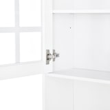 thumbnail of Armario de cocina alacena de cocina con estantes y puertas de vidrio para pequeños electrodomésticos y menaje para comedor sala 80x37x183 cm