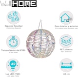 thumbnail of WellHome - Leuchtende Metallic-Kugel mit 720 Micro-LEDs im gedrehten Design und Regenbogenlichtern, Ø40 cm