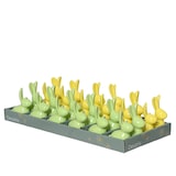 thumbnail of 1 Dekofigur Osterhase 11,8cm Porzellan Dekohase Osterdeko Tischdeko Ostern Frühlingsdeko Osterschmuck Hase Figur Geschenk Gelb Grün