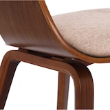 thumbnail of Set de 2 sillas de comedor Kingston de tela y madera Nogal/crema