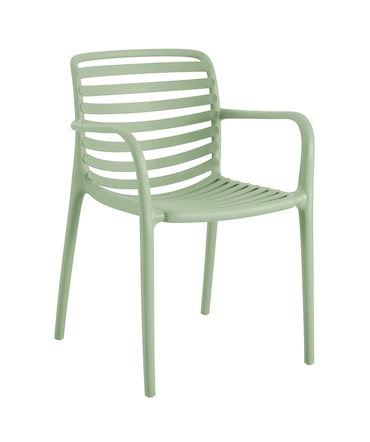 METRO PROFESSIONAL Silla apilable con reposabrazos Gastro Elaria, plástico, verde aguacate