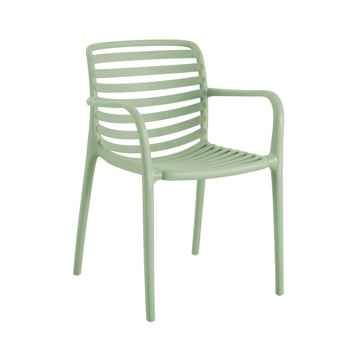 METRO PROFESSIONAL Silla apilable con reposabrazos Gastro Elaria, plástico, verde aguacate